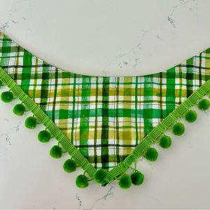 REVERSIBLE dog bandanna with Pom Pom trim